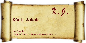 Kéri Jakab névjegykártya